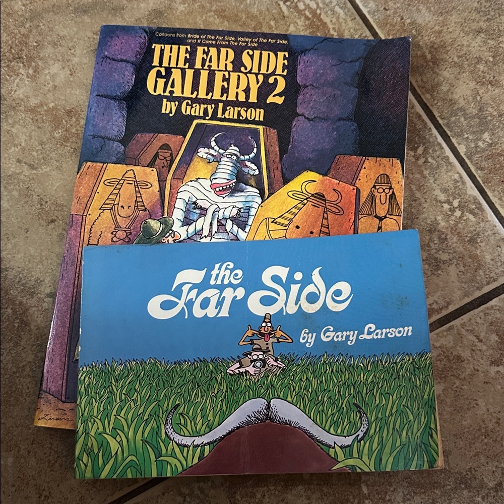 The Far Side Gallery 2  Gary Larson Comic book & 1982 Small Far Side book